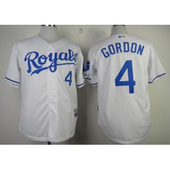 Kansas City Royals #4 Alex Gordon White Jersey