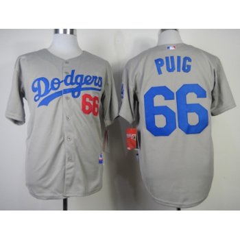 Los Angeles Dodgers #66 Yasiel Puig 2014 Gray Jersey