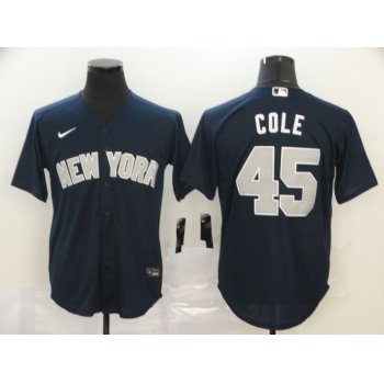 Men's New York Yankees #45 Gerrit Cole Navy Blue Stitched MLB Cool Base Nike Jersey