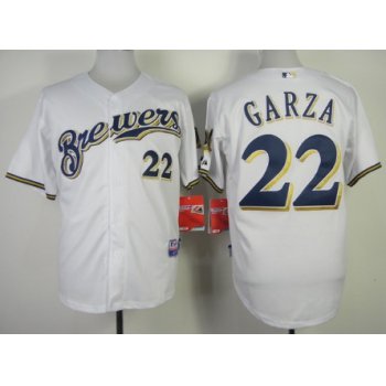 Milwaukee Brewers #22 Matt Garza White Jersey