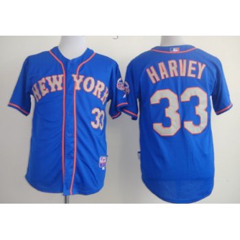 New York Mets #33 Matt Harvey Blue With Gray Jersey