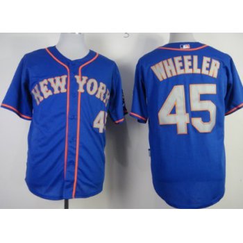 New York Mets #45 Zack Wheeler Blue With Gray Jersey