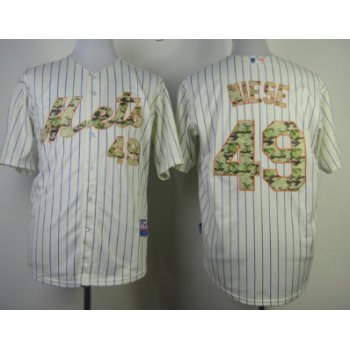 New York Mets #49 Jonathon Niese Cream With Camo Jersey