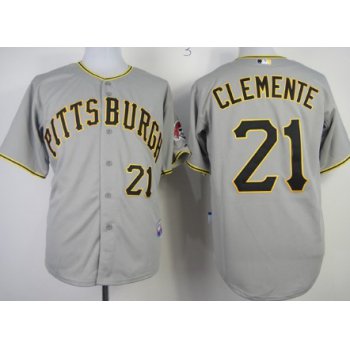 Pittsburgh Pirates #21 Roberto Clemente Gray Cool Base Jersey