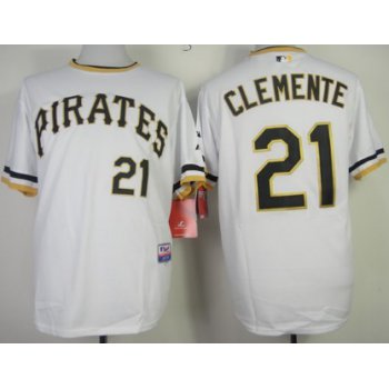 Pittsburgh Pirates #21 Roberto Clemente White Pullover Cool Base Jersey