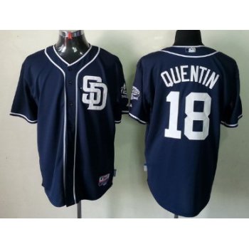 San Diego Padres #18 Carlos Quentin Navy Blue Jersey