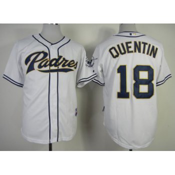 San Diego Padres #18 Carlos Quentin White Jersey