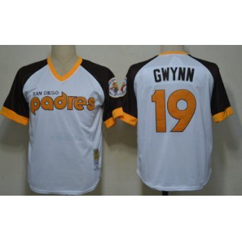 San Diego Padres #19 Tony Gwynn 1978 White Throwback Jersey