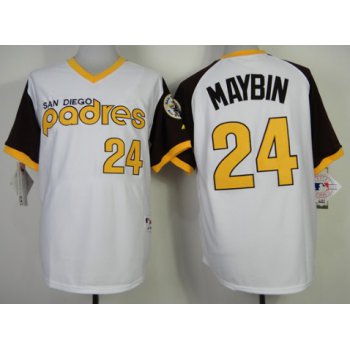 San Diego Padres #24 Cameron Maybin 1978 White Jersey