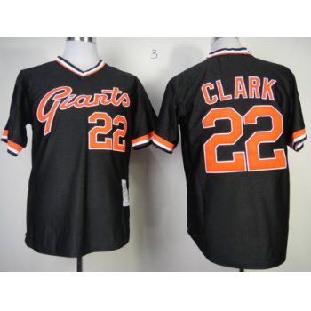 San Francisco Giants #22 Will Clark Black Throwback Jersey