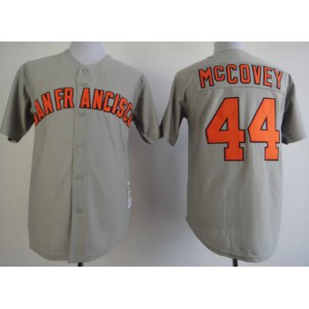 San Francisco Giants 44 Willie McCovey 1973 Gray Throwback Jersey