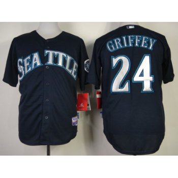 Seattle Mariners #24 Ken Griffey 2014 Navy Blue Jersey