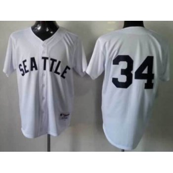 Seattle Mariners #34 Felix Hernandez 1909 White Jersey