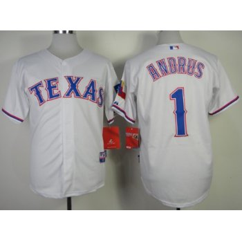 Texas Rangers #1 Elvis Andrus 2014 White Jersey