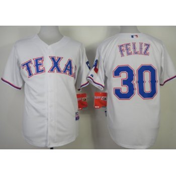 Texas Rangers #30 Neftali Feliz 2014 White Jersey