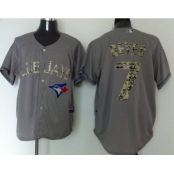 Toronto Blue Jays #7 Jose Reyes Gray With Camo Jersey