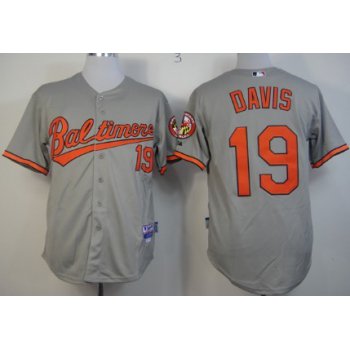 Baltimore Orioles #19 Chris Davis Gray Jersey