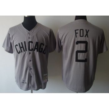 Chicago White Sox #2 Nellie Fox 1960 Gray Wool Throwback Jersey