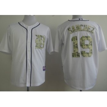 Detroit Tigers #19 Anibal Sanchez White With Camo Jersey