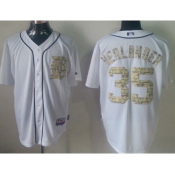 Detroit Tigers #35 Justin Verlander White With Camo Jersey