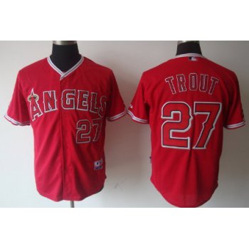 LA Angels of Anaheim #27 Mike Trout Red Jersey