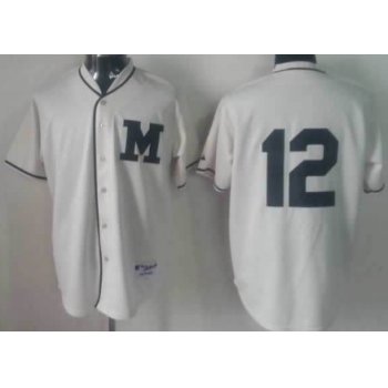 Milwaukee Brewers #12 Martin Maldonado 1913 Cream M Patch Jersey