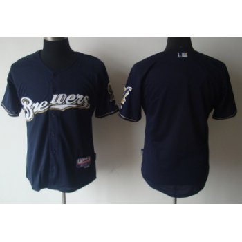 Milwaukee Brewers Blank Navy Blue Jersey