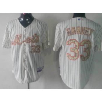 New York Mets #33 Matt Harvey Cream With Camo Jersey