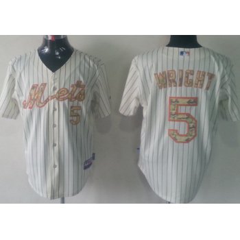 New York Mets #5 David Wright Cream With Camo Jersey