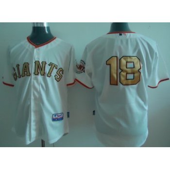 San Francisco Giants #18 Matt Cain Cream With Gold Jersey