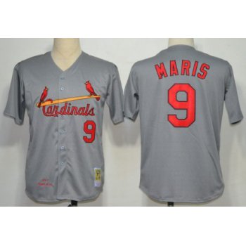 St. Louis Cardinals #9 Roger Maris 1967 Gray Wool Throwback Jersey