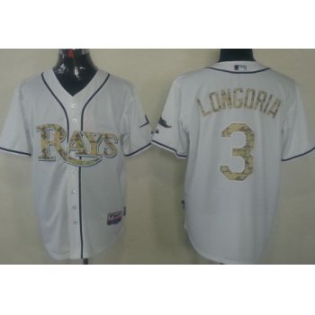 Tampa Bay Rays #3 Evan Longoria White With Camo Jersey