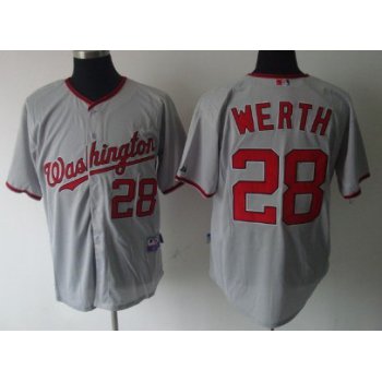 Washington Nationals #28 Jayson Werth Gray Jersey