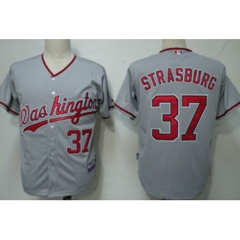 Washington Nationals #37 Stephen Strasburg Gray Jersey