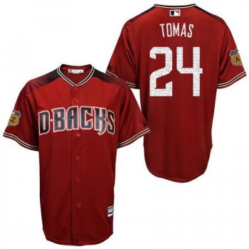 Men's Arizona Diamondbacks #24 Yasmany Tomas Red 2017 Spring Training Stitched MLB Majestic Cool Base Jersey