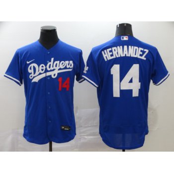 Men's Los Angeles Dodgers #14 Enrique Hernandez Blue Stitched MLB Flex Base Nike Jersey