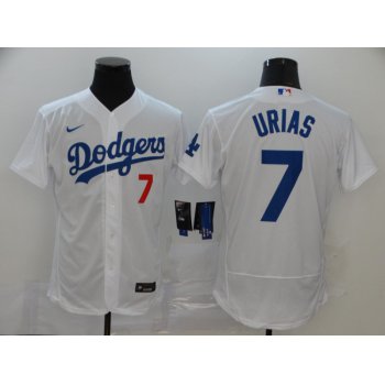 Men's Los Angeles Dodgers #7 Julio Urias White Stitched MLB Flex Base Nike Jersey