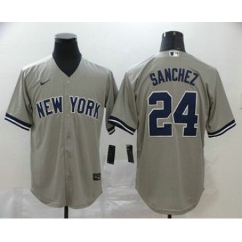 Men's New York Yankees #24 Gary Sanchez Gray Stitched MLB Cool Base Nike Jersey