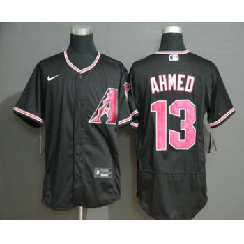 Men's Arizona Diamondback #13 Nick Ahmed Black Stitched Nike MLB Flex Base Jersey