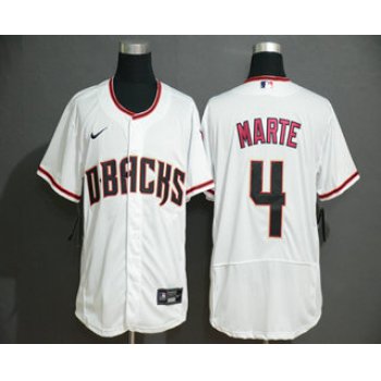 Men's Arizona Diamondback #4 Ketel Marte White Stitched Nike MLB Flex Base Jersey