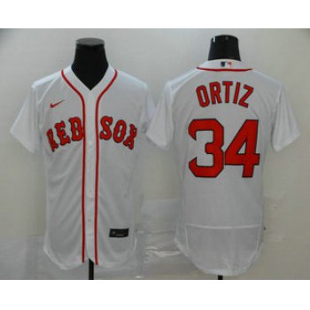 Men's Boston Red Sox #34 David Ortiz White Stitched MLB Flex Base Nike Jersey