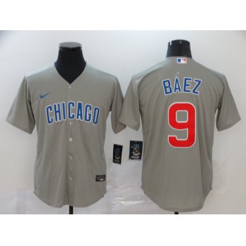 Men's Chicago Cubs #9 Javier Baez Gray Stitched MLB Cool Base Nike Jersey