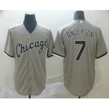 Men's Chicago White Sox #7 Tim Anderson Gray Stitched MLB Cool Base Jersey