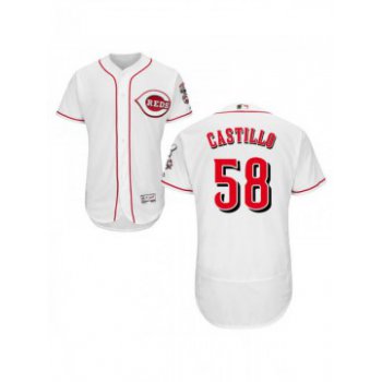 Men's Cincinnati Reds #58 Authentic White Home Flex Base Jersey