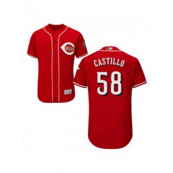 Men's Cincinnati Reds #58 Luis Castillo Authentic Red Alternate Flex Base Jersey