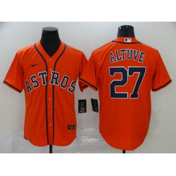 Men's Houston Astros #27 Jose Altuve Orange Stitched MLB Cool Base Nike Jersey