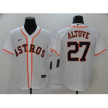 Men's Houston Astros #27 Jose Altuve White Stitched MLB Cool Base Nike Jersey