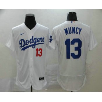 Men's Los Angeles Dodgers #13 Max Muncy White Stitched MLB Flex Base Nike Jersey