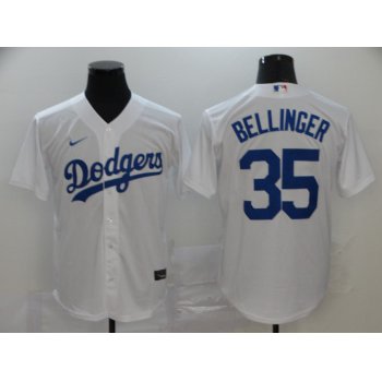 Men's Los Angeles Dodgers #35 Cody Bellinger White Stitched MLB Cool Base Nike Jersey