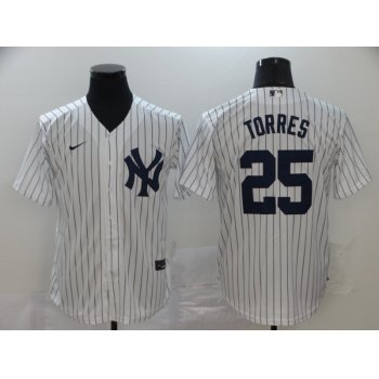 Men's New York Yankees #25 Gleyber Torres White Home Stitched MLB Cool Base Nike Jersey